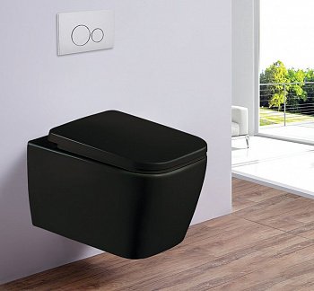 Унитаз подвесной Esbano TIRON-C черный матовый, с сиденьем микролифт