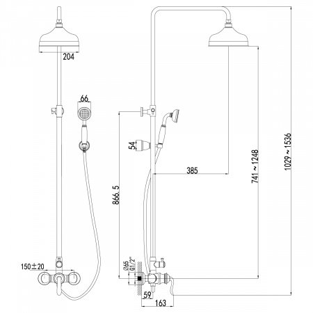 Душевая стойка Lemark Brava LM4760G золото