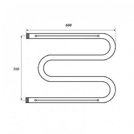 Полотенцесушитель водяной Point PN38556P 500x600 М-образный с полкой, хром