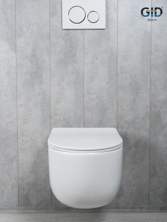 Унитаз подвесной безободковый GID Tr2133TF белый с сиденьем микролифт