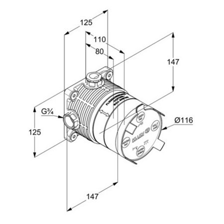 Встраиваемая душевая система с термостатом Kludi Ameo 419300575 хром