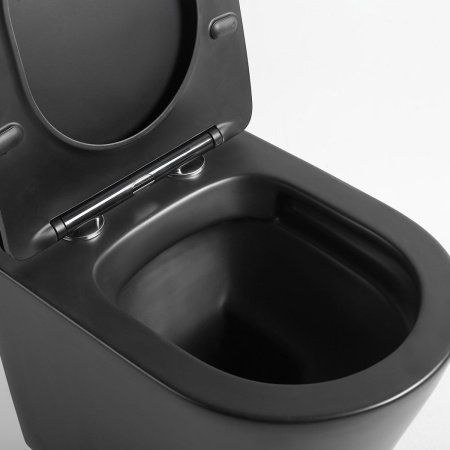 Унитаз подвесной безободковый Vincea Piatti VT1-11SMB черный матовый, с сиденьем микролифт