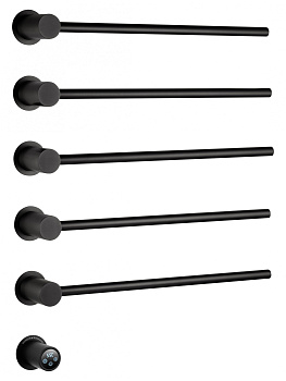 Полотенцесушитель электрический встраиваемый WONZON & WOGHAND HAMBURG, Черный матовый (WW-AL315-MB)