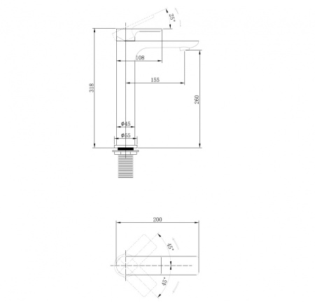 Смеситель ABBER Weiss Insel AF8011 для раковины, хром