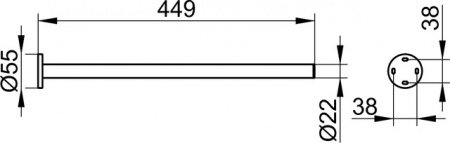 Полотенцедержатель 45см Keuco Plan 14920370000 черный матовый