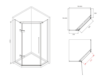 Душевой уголок ABBER Ewiges Wasser AG05080B