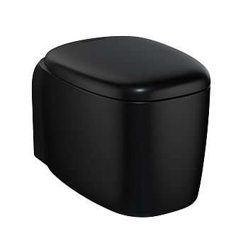Унитаз подвесной безободковый Vitra Plural 7830B483-0075 черный матовый, без сиденья