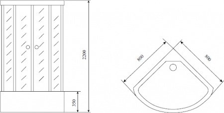 Душевая кабина Timo Standart T-1180 80x80x220 профиль хром матовый, стекло прозрачное