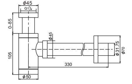 Сифон для раковины D&K DC907416 белый матовый