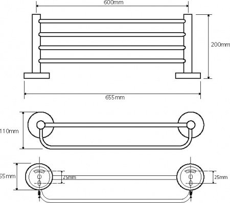 Полка для полотенец Bemeta Omega 104105072 Хром