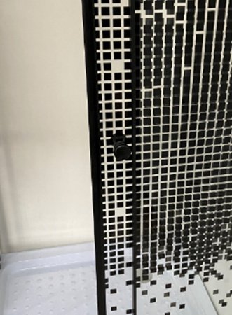 Душевой угол Niagara NG- 010-14Q BLACK 100x100x195 профиль черный, стекло с узором