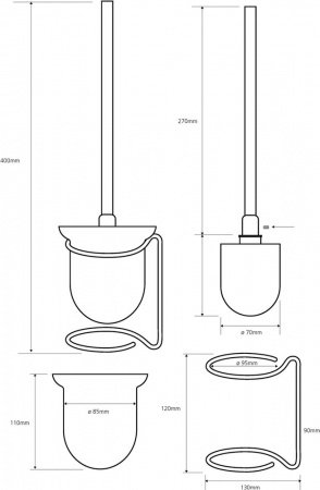 Ершик для унитаза Bemeta Omega 104113107 Хром