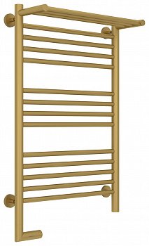 Полотенцесушитель электрический Сунержа Богема с полкой 2.0 80х50 золото матовое, подключение левое