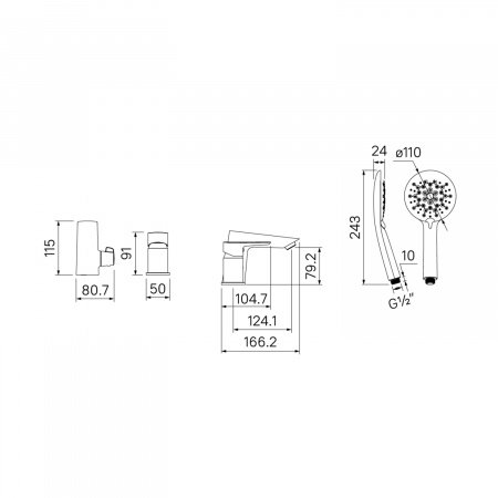 Смеситель для ванны с душем IDDIS Cloud CLOWG30i07 белый глянцевый/золото