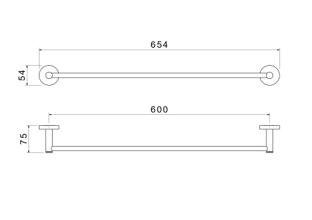 Полотенцедержатель 60см Aquatek Европа AQ4114CR хром