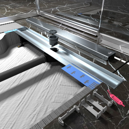 Душевой лоток (двухсторонняя решетка) TIMO Drain Protect DP20600-PG20600, сатин