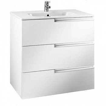 Тумба под раковину Roca Victoria Nord Ice Edition 60 подвесная 3 ящика ZRU9302834 Белый глянец