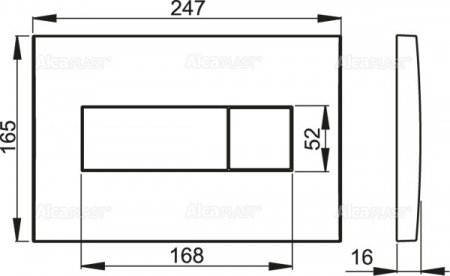 Кнопка смыва AlcaPlast ALCA M371 хром глянцевый