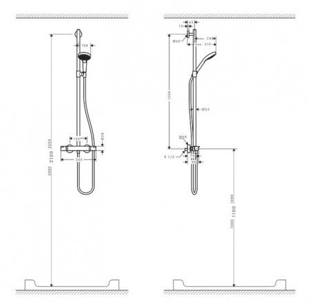 Душевая стойка Hansgrohe Croma Select S 27247400 хром;белый