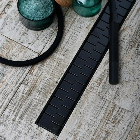 Душевой лоток 65см Veconi Medium V650MB решетка черный матовый