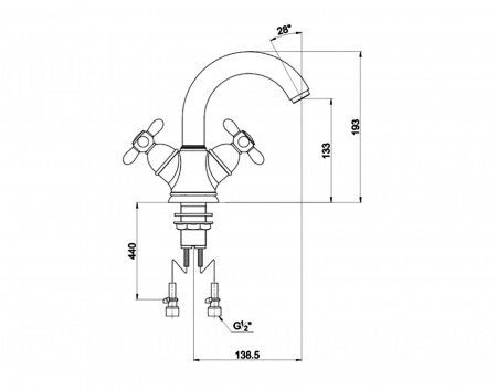 Смеситель для раковины Timo Ritz 0141FN silver серебро