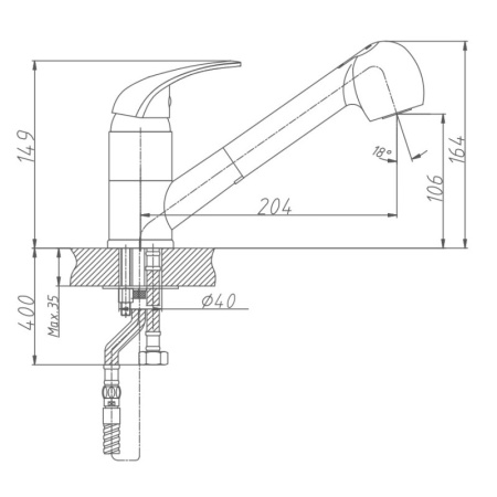Смеситель для кухни Haiba HB6003, хром