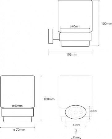 Держатель для стакана Bemeta Oval 118410011 Хром
