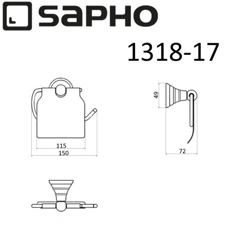 Держатель туалетной бумаги Sapho DIAMOND 1318-17 бронза