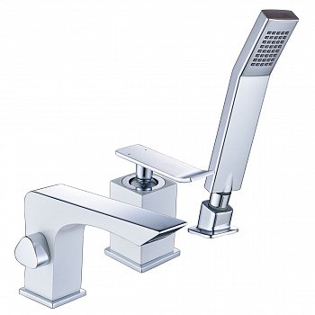 Смеситель для ванны с душем Lemark Contest LM5845CW хром/белый