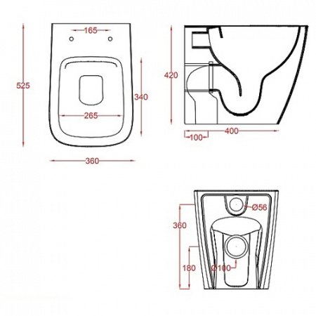 Унитаз приставной (бачок в стене) ArtCeram A16 ASV004 05;00 белый матовый, без сиденья