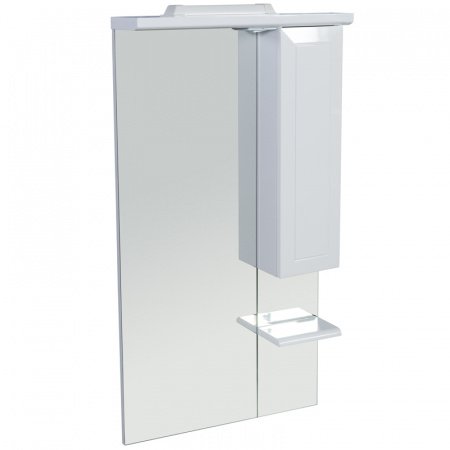Зеркальный шкаф Rush Fiji 65 со светильником Белый глянец