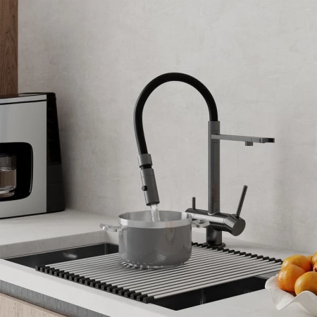 Смеситель для кухни IDDIS Ace ACEGMFFi05 графит