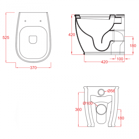Унитаз приставной (бачок в стене) ArtCeram Atelier ATV002 41;00 матера, без сиденья