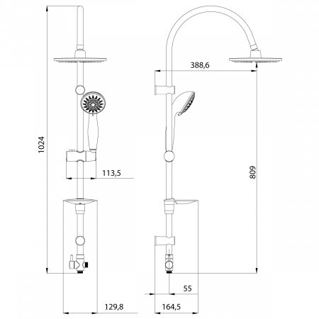 Душевая стойка Lemark Tropic LM8801C хром