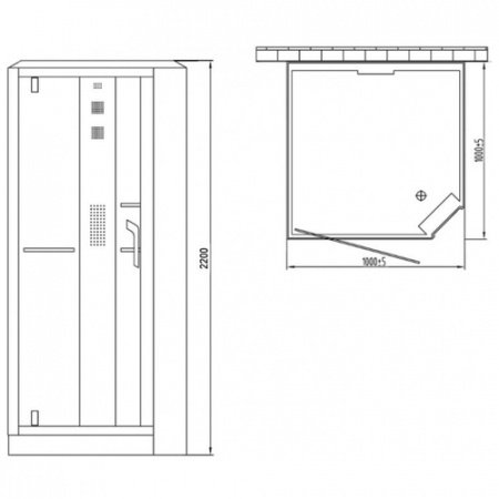 Душевая кабина Orans 89101LB 100x100x220 профиль черный, стекло прозрачное