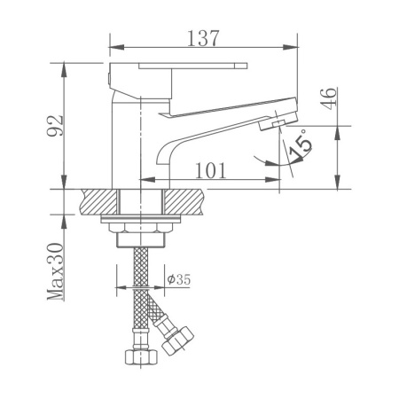 Смеситель для раковины Haiba HB10801-2, сатин