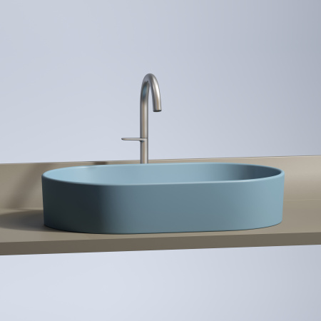 Раковина накладная 60см Ceramica Nova Element CN6048ML голубой матовый