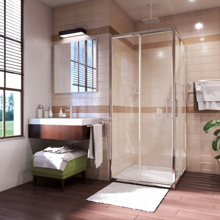 Душевой угол WasserKraft Main 41S03 90x90x200, профиль хром, стекло прозрачное