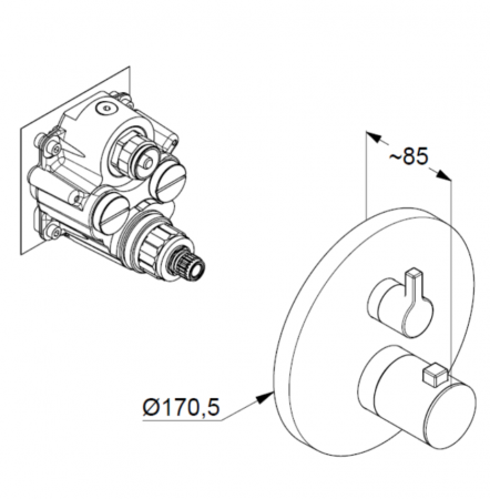 Термостат для ванны с душем Kludi Nova Fonte 208303915 черный матовый