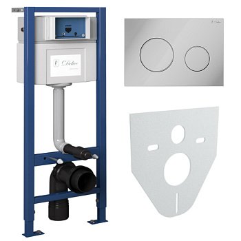 Комплект Delice Oreol 4 в 1: инсталляция, крепления, клавиша смыва Oreol, шумоизоляция