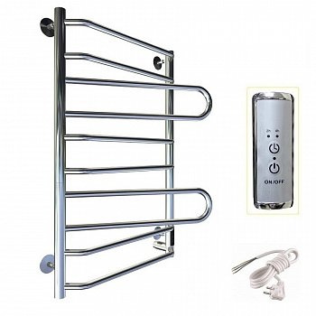 Полотенцесушитель электрический Тругор Пэк серия 18 80х50 хром, правый