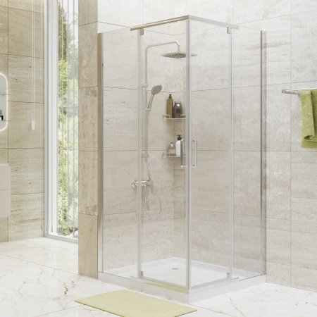 Душевой угол WasserKraft Leine 35P03 90x90x200, профиль хром, стекло прозрачное