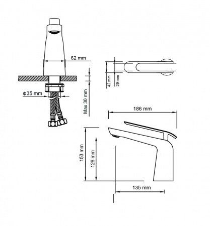 Смеситель для раковины Timo Olivia 3261/03F черный матовый