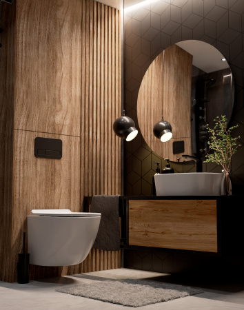 Унитаз подвесной безободковый AQUAme AQM2002 белый, с сиденьем микролифт