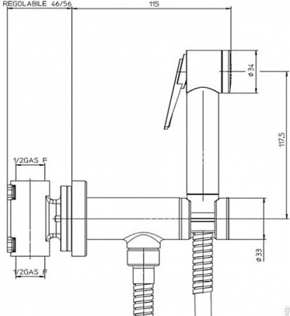 Гигиенический душ со смесителем Bossini Paloma Flat E37015B.045 белый матовый