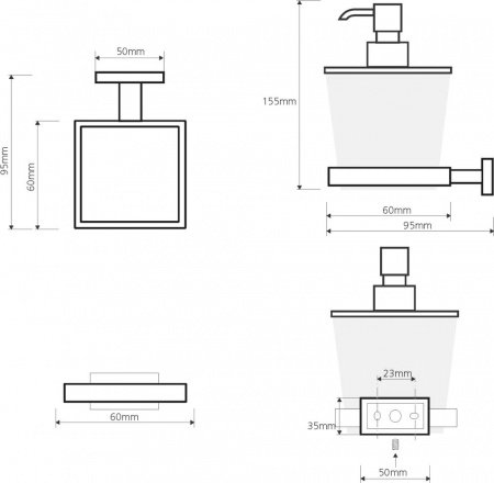 Дозатор для жидкого мыла Bemeta Plaza 118209049 Хром/Прозрачный