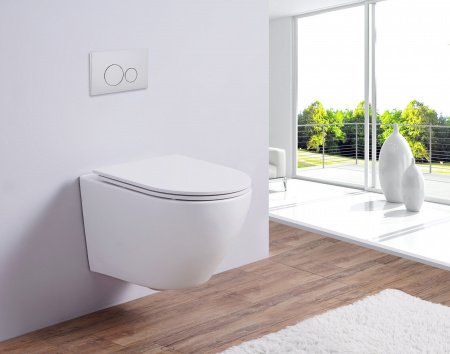 Унитаз подвесной Esbano AZALEA белый матовый, с сиденьем микролифт