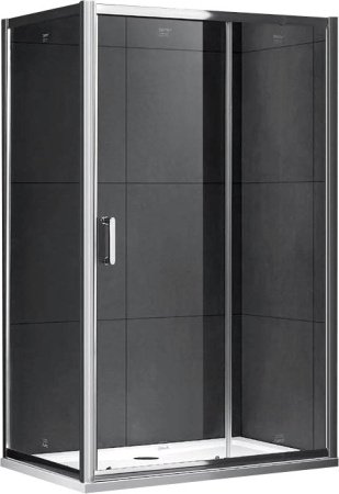 Душевой угол GEMY Victoria 130x100x190 профиль хром, стекло прозрачное
