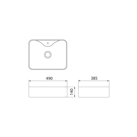 Раковина накладная 49см Point Аврора PN43103WB белый/черный