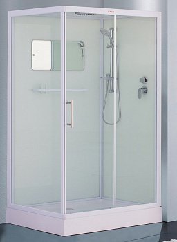 Душевая кабина Esbano White ESKW108СKR 100x80x210см, профиль белый, стекло прозрачное